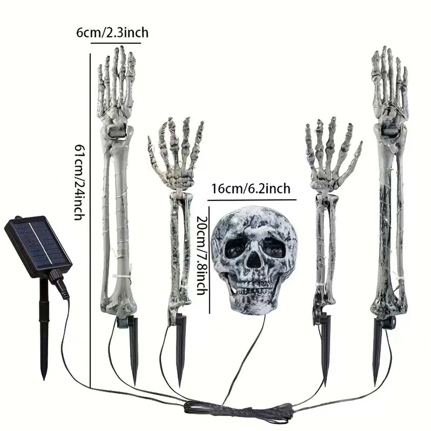 Realistic Skeleton Halloween Decoration Lights Outdoor, Adjust Brightness, Timer, 8 Light Modes, Halloween Horror/Scary Decorat