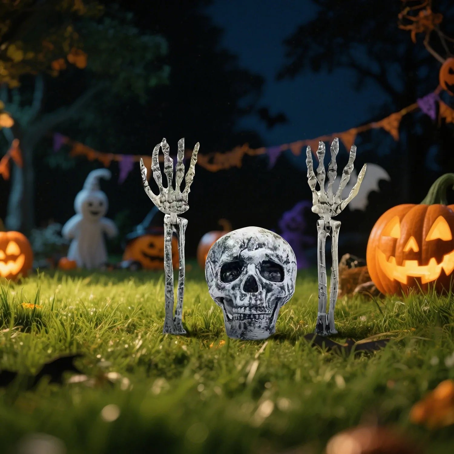Realistic Skeleton Halloween Decoration Lights Outdoor, Adjust Brightness, Timer, 8 Light Modes, Halloween Horror/Scary Decorat